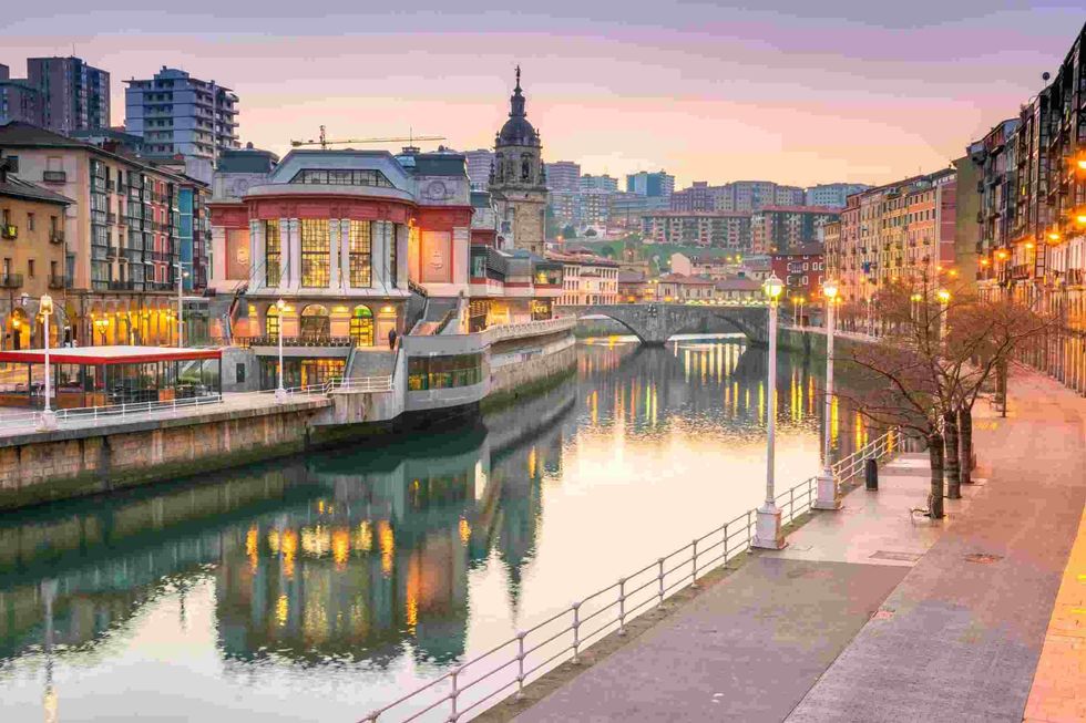 sunrise at ribera foodmarket in Bilbao