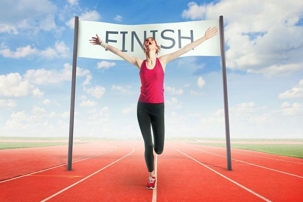 The aim of reaching the finish line motivates us to keep moving irrespective of the circumstances.