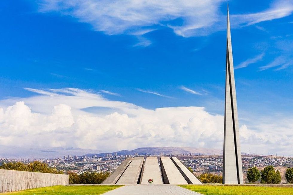 The Armenian Genocide memorial complex in Tsitsernakaberd, Armenia