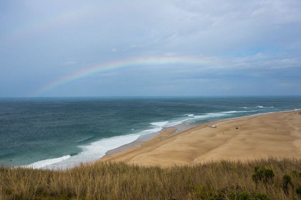 The coast of Atlantic ocean in Nazare.