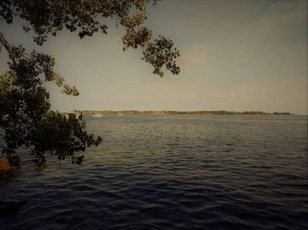 The lake is usually oval in shape