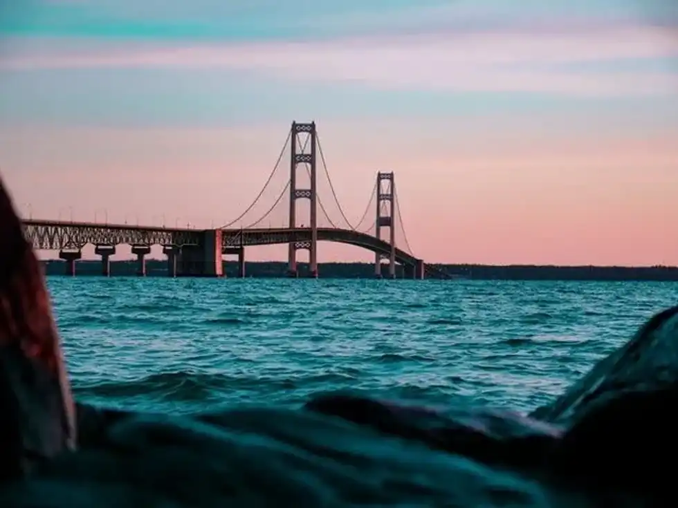 The Mackinac Bridge is one of the longest suspension bridges in the world.