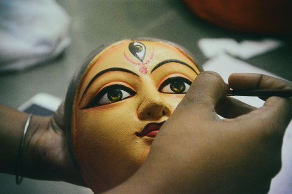 The Mother Goddess is worshiped over a span of five days in Bengal.