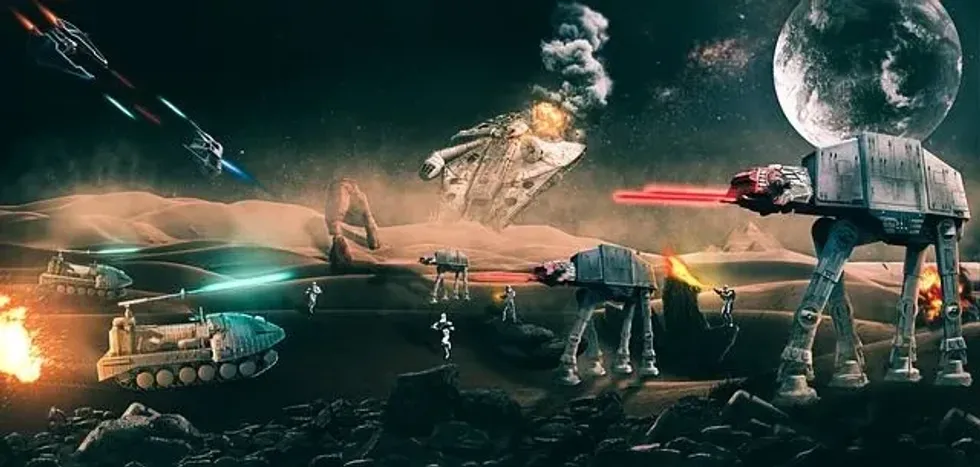 The 'Star Wars' movies are full of action and intergalactic battles.
