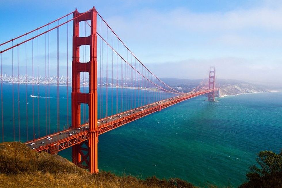 The tidal waters flow through the Golden Gate Bridge and past wetlands, large cities, and industrial shorelines. Learn more of these San Francisco Bay facts here.