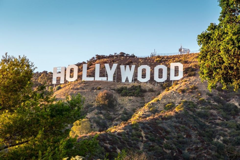 The world famous landmark Hollywood Sign.