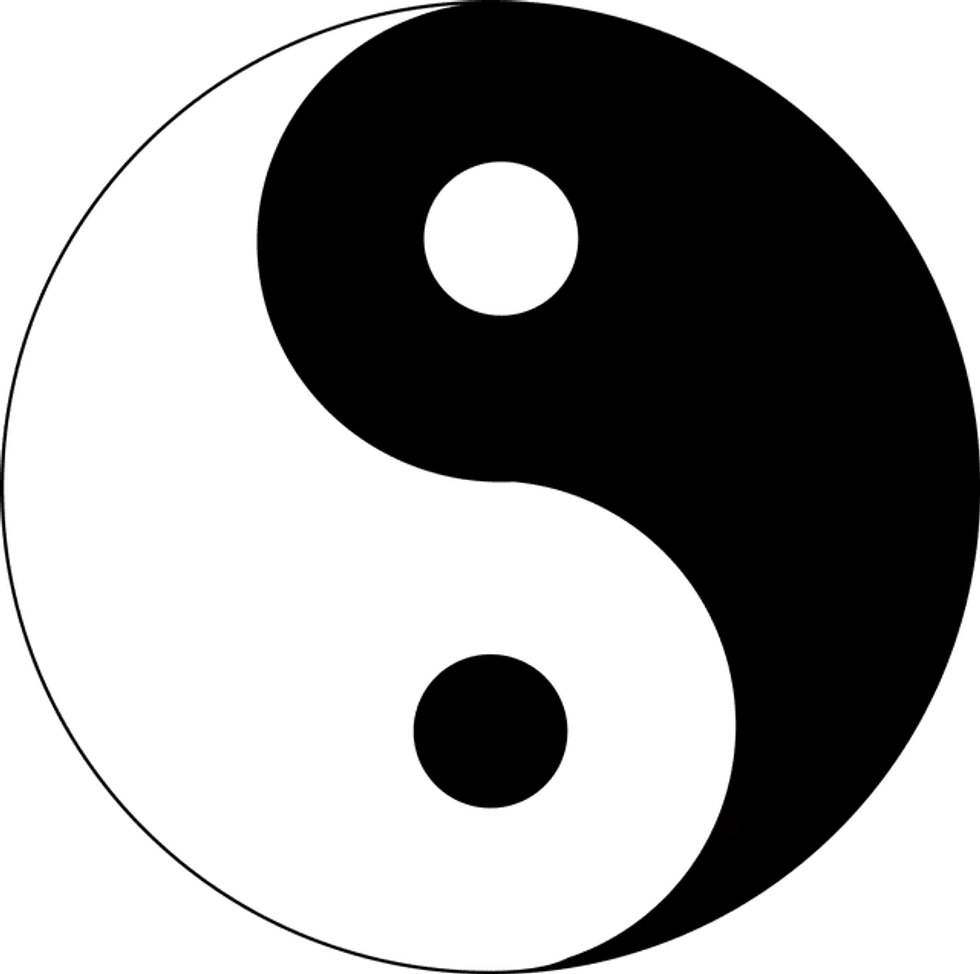 The yin yang symbol is an ancient symbol that indicates the coexistence of two opposing forces.