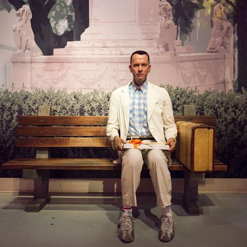 Tom Hanks as Forrest Gump in the Madame Tussauds Hollywood wax museum