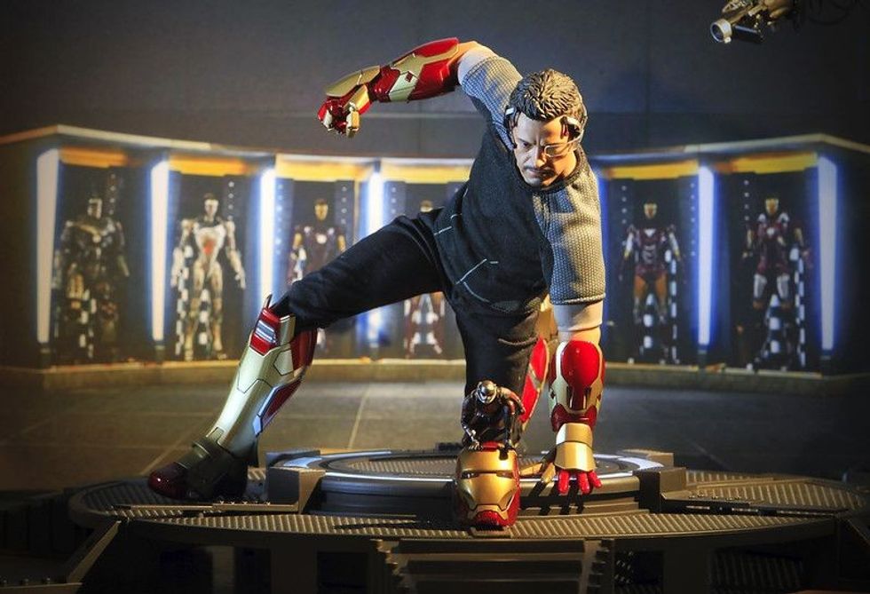 Tony Stark (IRONMAN) in action fighting