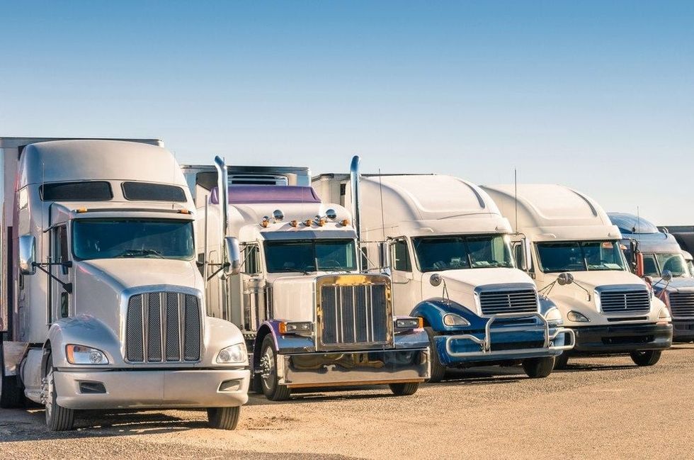 Trucks at a parking lot