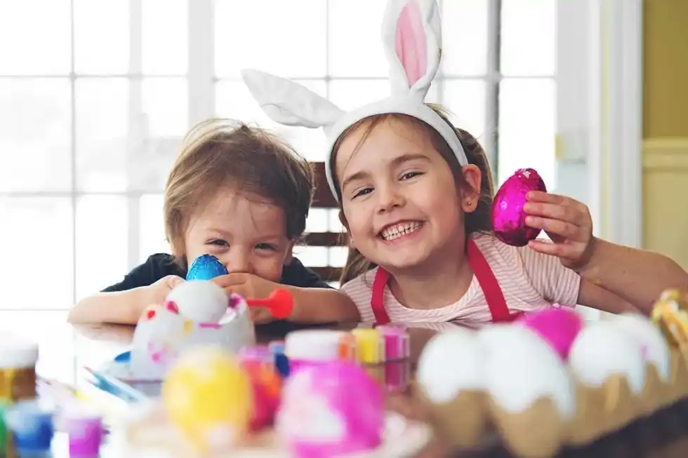 Two girls ready for the Easter weekend.