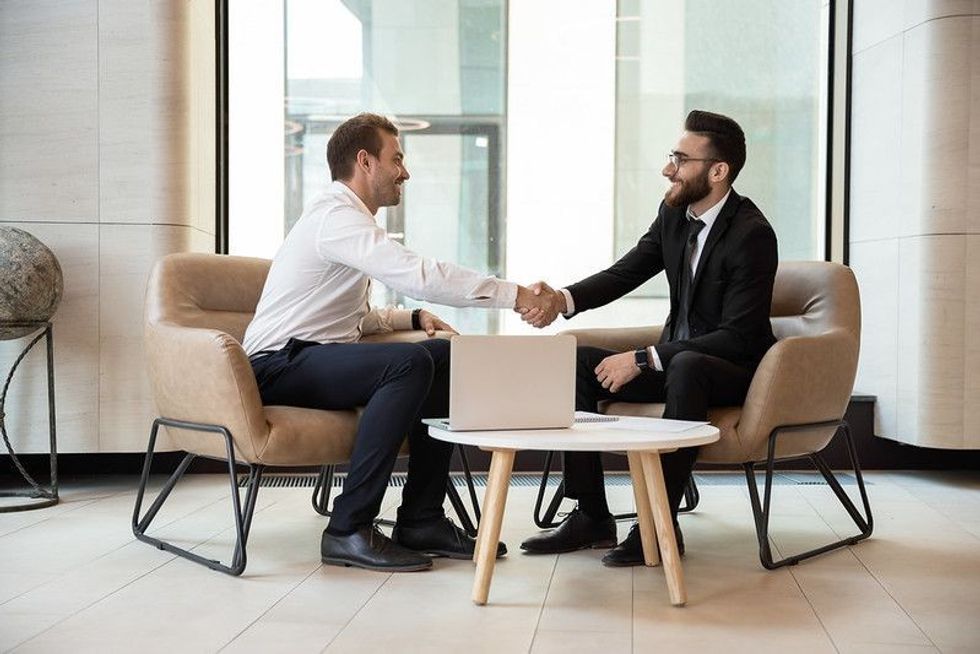 Two professionals in a office