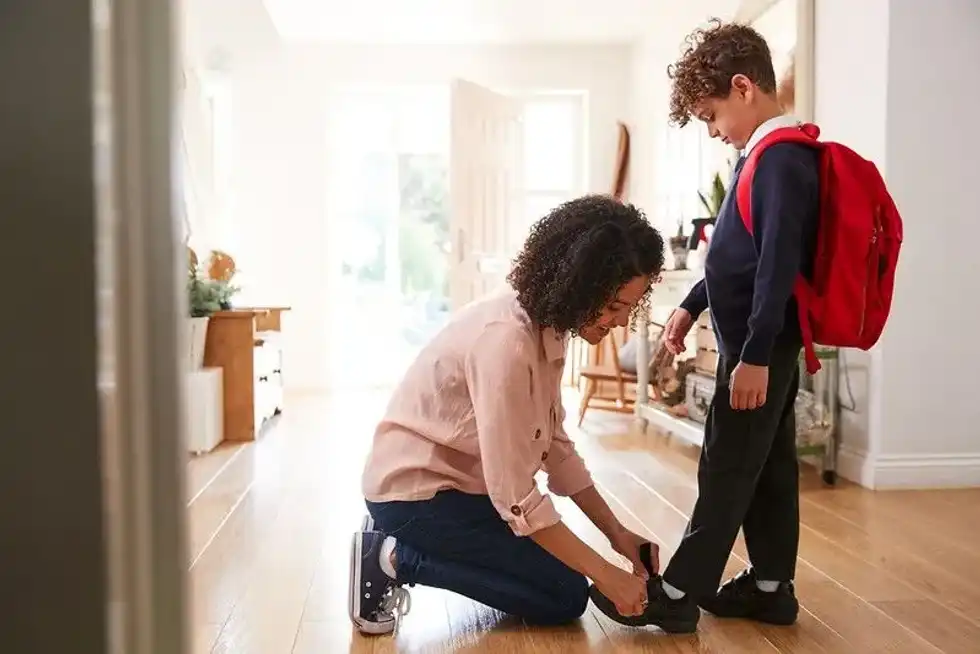 tying laces