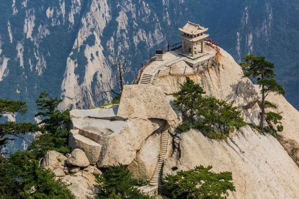 View of the Chess Pavilion at Hua Shan mountain