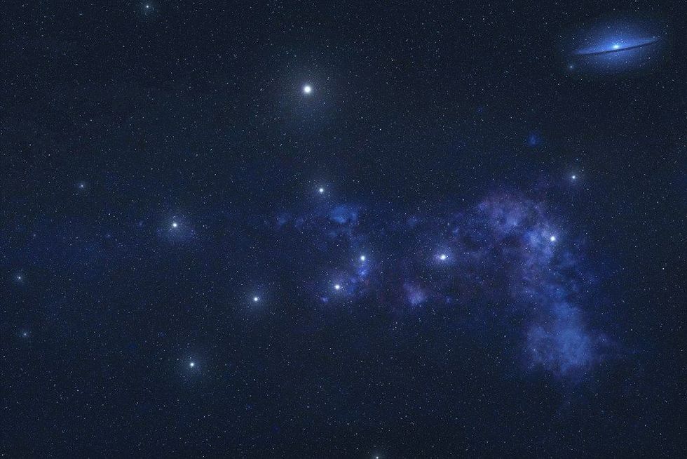 Virgo constellation stars in outer space