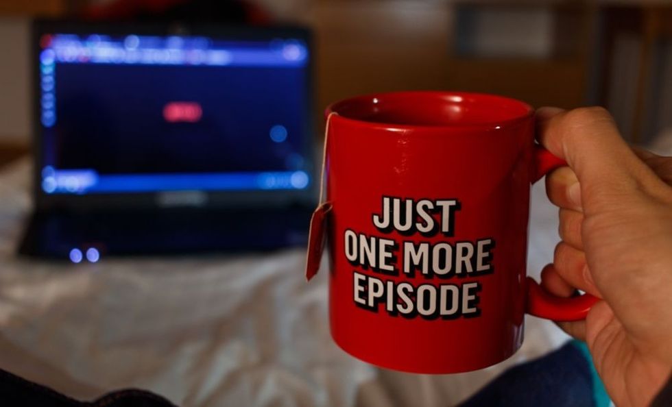 Watching series with a cup of tea