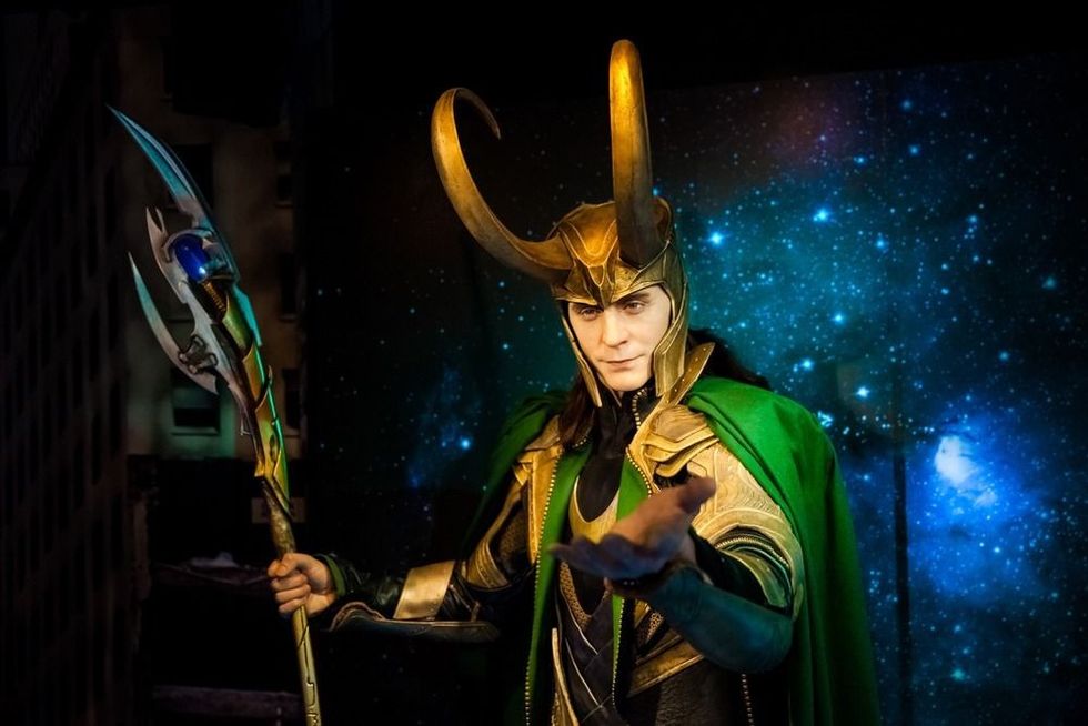 Wax figure of Loki fictional character from American comic books in Madame Tussauds Wax museum in Amsterdam, Netherlands