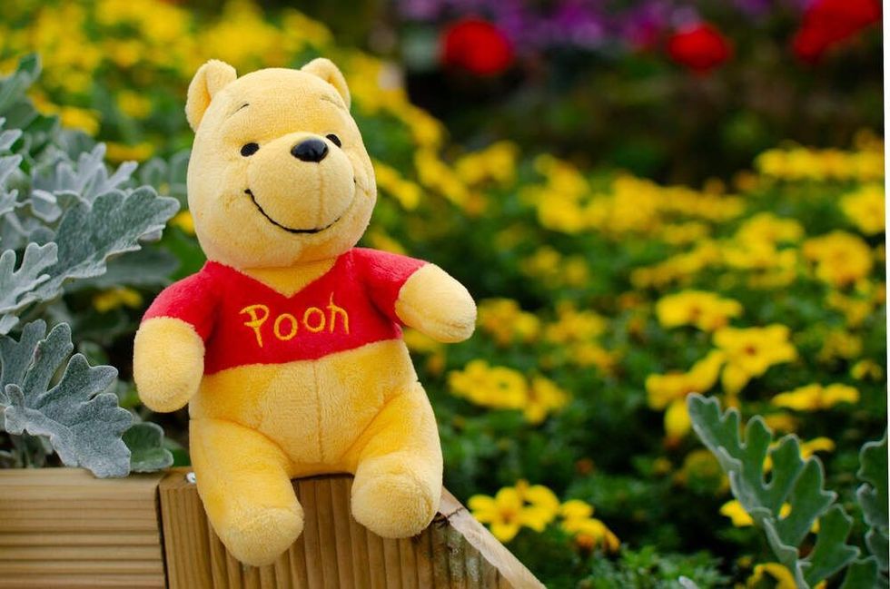 Winnie The Pooh spotted spending time in a beautiful garden