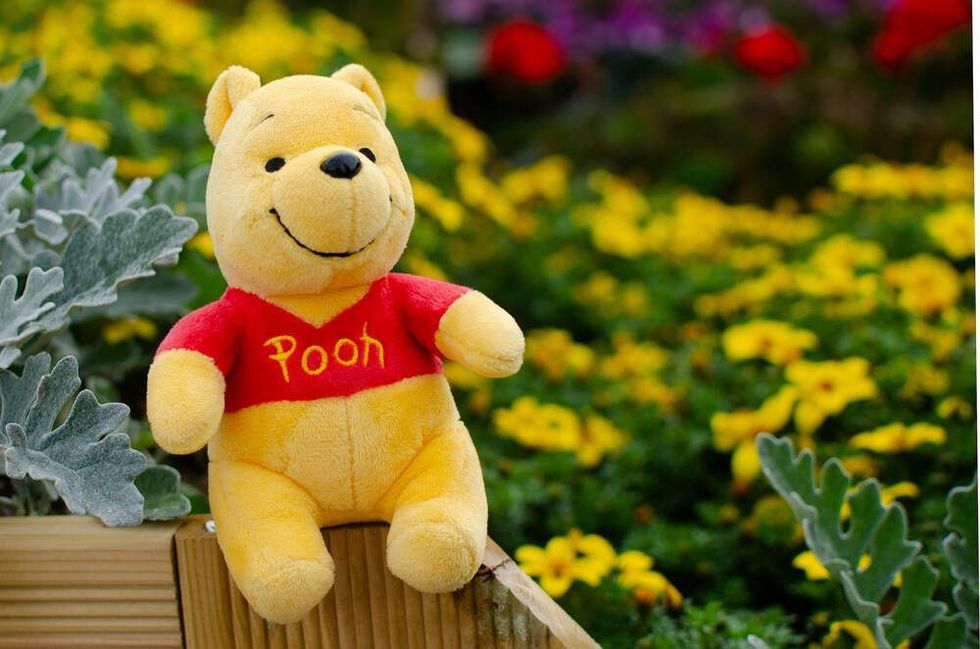 Winnie The Pooh spotted spending time in a beautiful garden