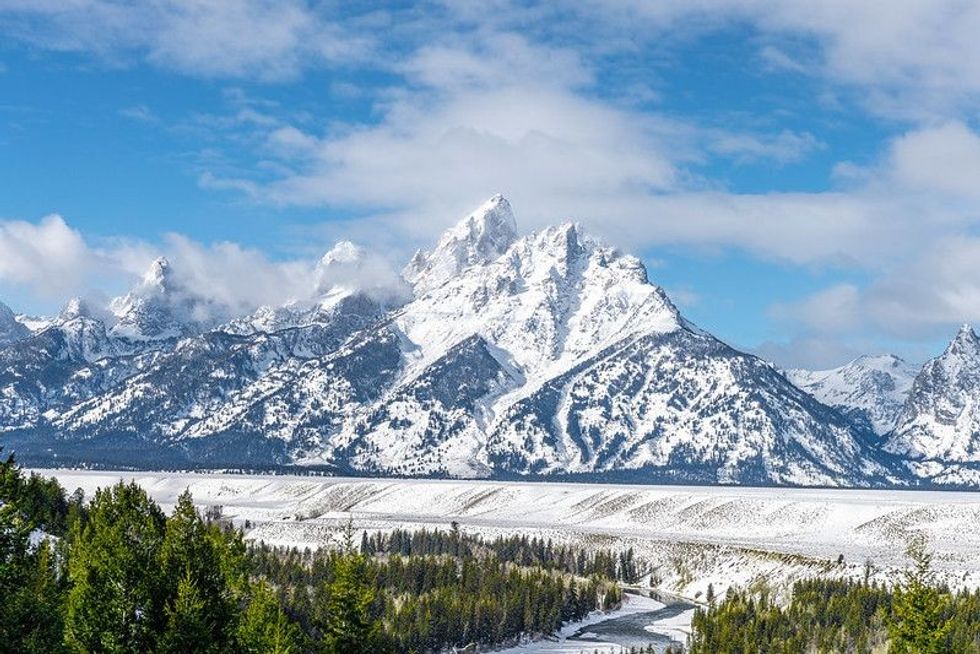 Winter Landscape in the Grand Teton National Park