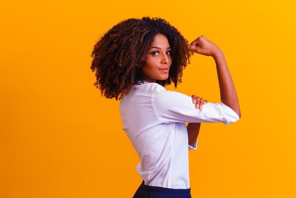 Woman's fist of female power.
