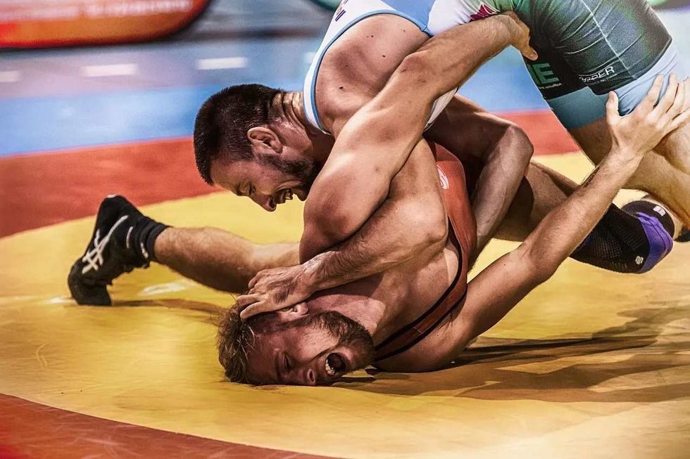 Wrestling is a combat sport requiring a lot of strength and stamina.