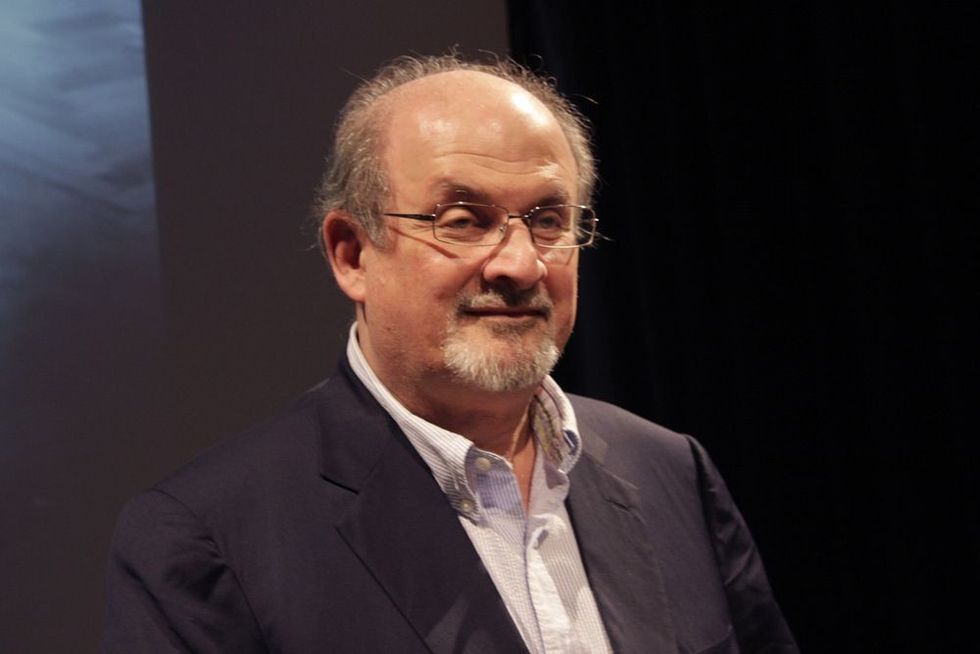 Writer Salman Rushdie at a press conference at the International Literature Festival in Berlin, Haus der Berliner Festspiele, Berlin.
