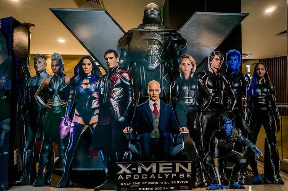 X-Men marvel poster displayed during a roadshow.