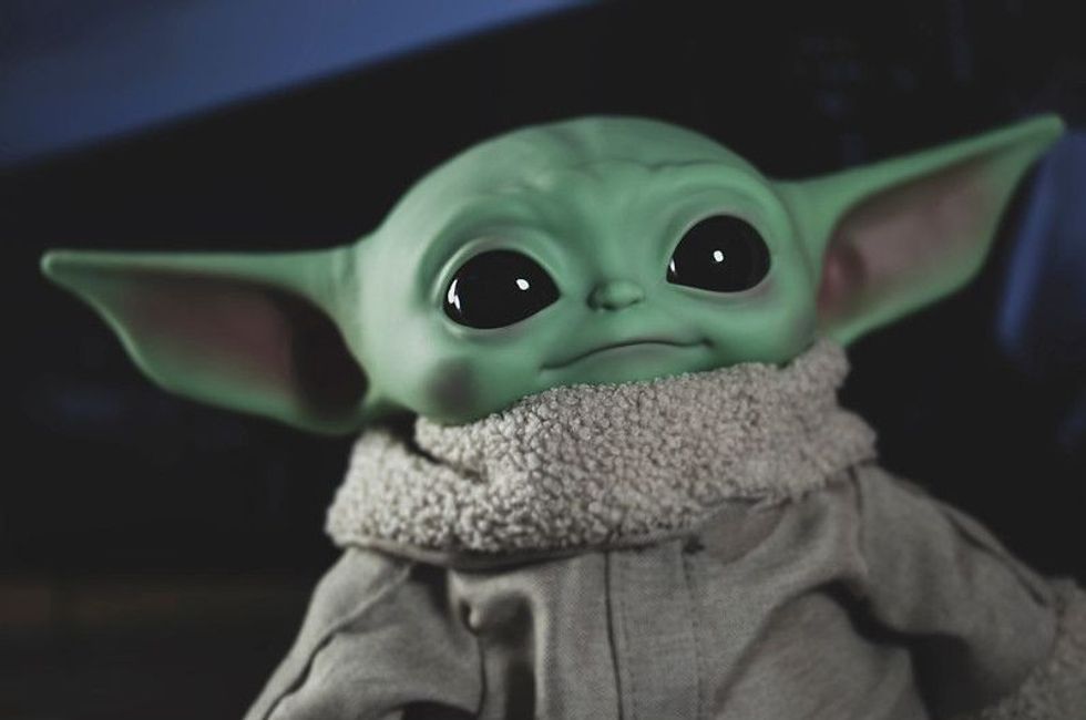 Yoda from starwars is looking so adorable