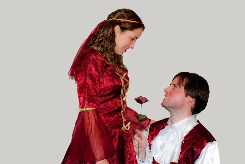 Young couple dressed as Romeo and Juliet