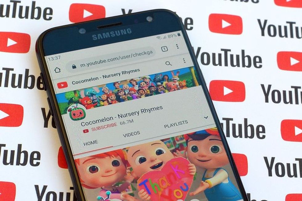 Youtube channel homepage with Youtube background