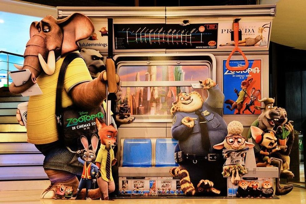 Zootopia movie standee at cinema theatre